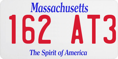 MA license plate 162AT3