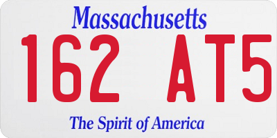 MA license plate 162AT5