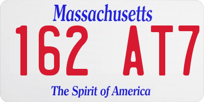 MA license plate 162AT7