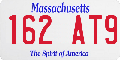 MA license plate 162AT9