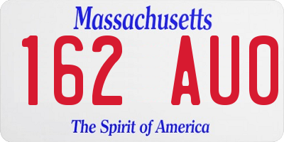 MA license plate 162AU0