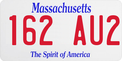MA license plate 162AU2