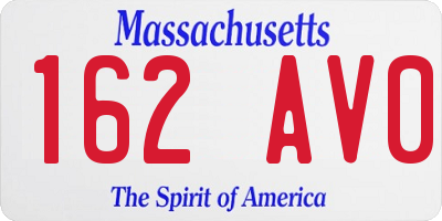 MA license plate 162AV0