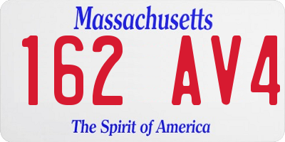 MA license plate 162AV4