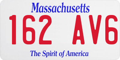 MA license plate 162AV6