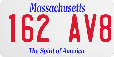 MA license plate 162AV8