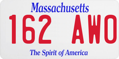 MA license plate 162AW0