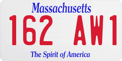 MA license plate 162AW1