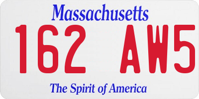 MA license plate 162AW5