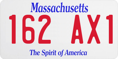 MA license plate 162AX1