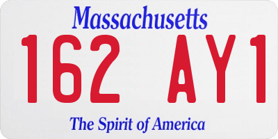 MA license plate 162AY1