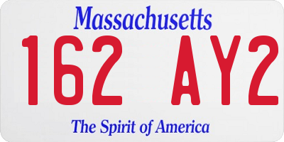 MA license plate 162AY2