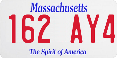 MA license plate 162AY4