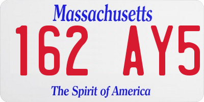 MA license plate 162AY5