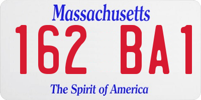 MA license plate 162BA1