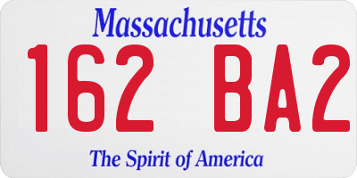 MA license plate 162BA2