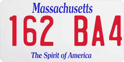 MA license plate 162BA4