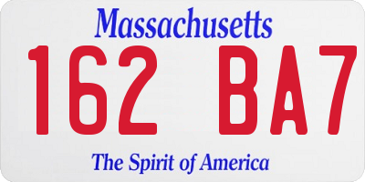 MA license plate 162BA7