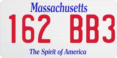 MA license plate 162BB3