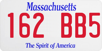 MA license plate 162BB5
