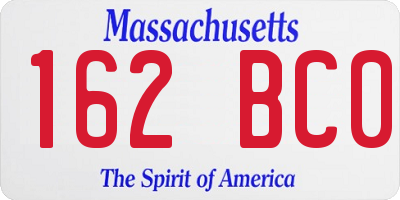 MA license plate 162BC0
