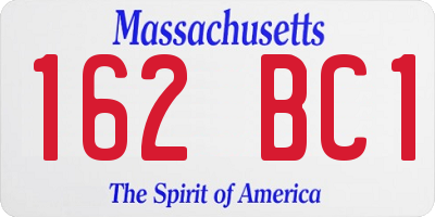 MA license plate 162BC1