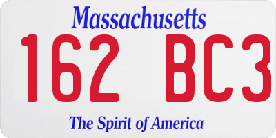 MA license plate 162BC3