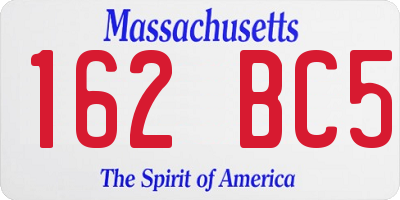 MA license plate 162BC5
