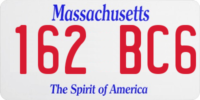 MA license plate 162BC6