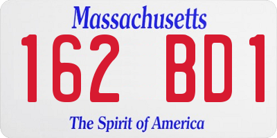 MA license plate 162BD1