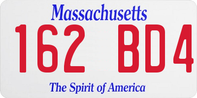 MA license plate 162BD4