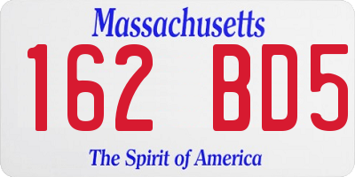 MA license plate 162BD5