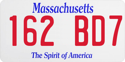 MA license plate 162BD7