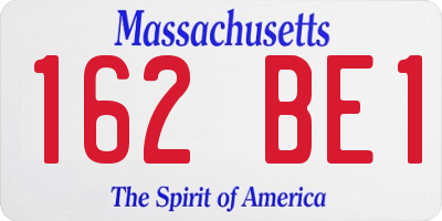 MA license plate 162BE1
