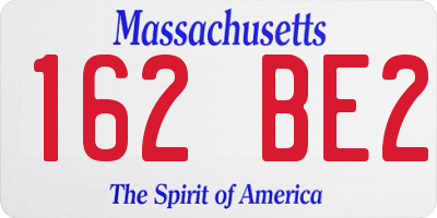 MA license plate 162BE2