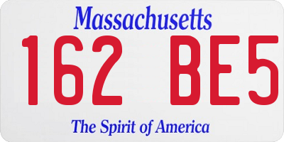 MA license plate 162BE5