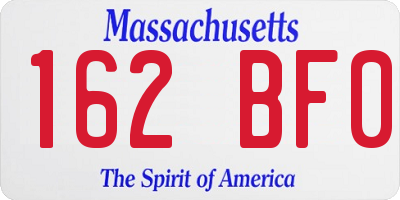 MA license plate 162BF0
