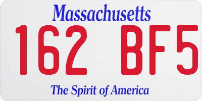 MA license plate 162BF5