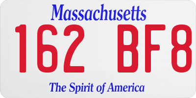 MA license plate 162BF8