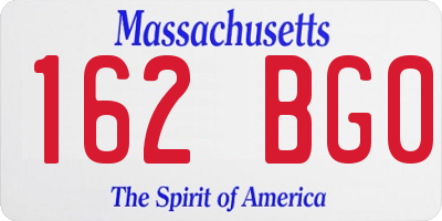 MA license plate 162BG0