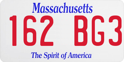 MA license plate 162BG3