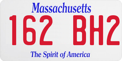 MA license plate 162BH2