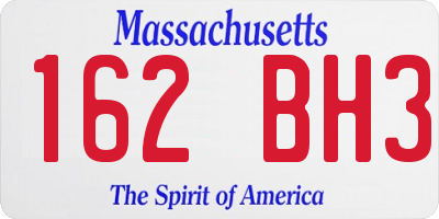 MA license plate 162BH3