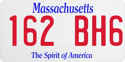 MA license plate 162BH6