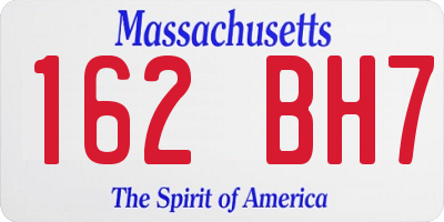 MA license plate 162BH7