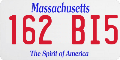MA license plate 162BI5