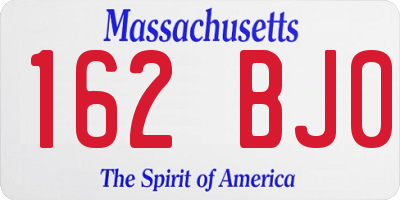MA license plate 162BJ0