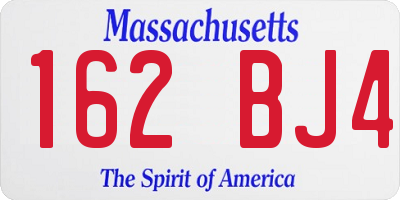 MA license plate 162BJ4