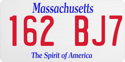 MA license plate 162BJ7