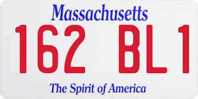 MA license plate 162BL1